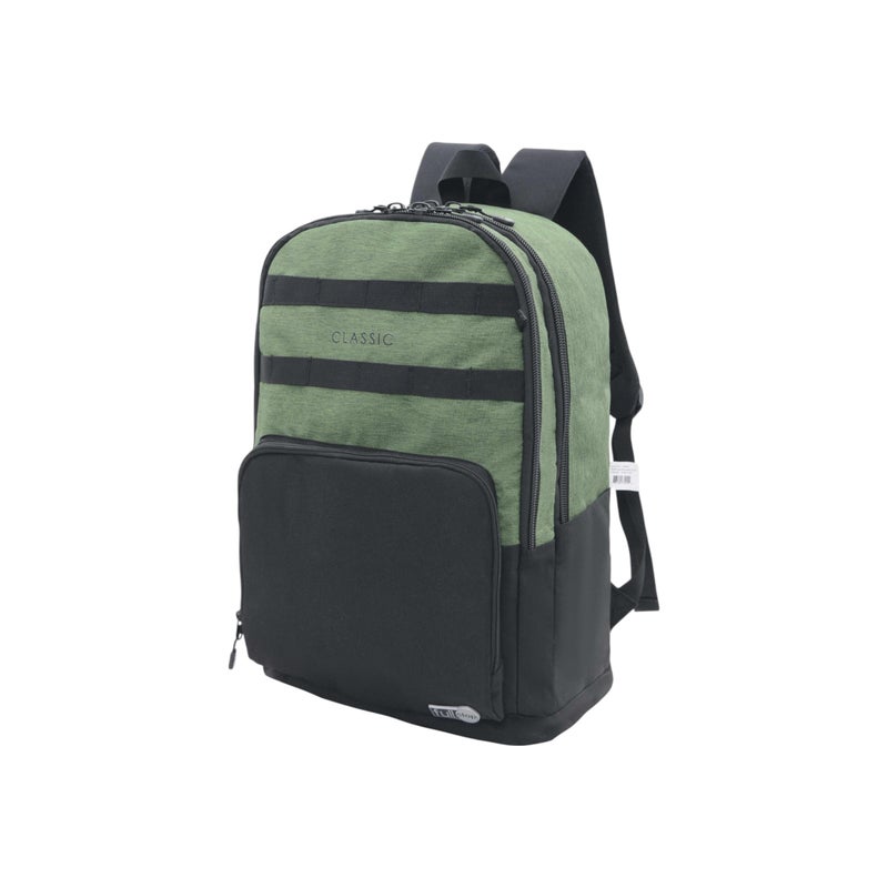 Full Stop Solid Backpack in Green and Black for Men - Image 2